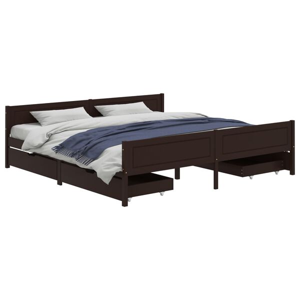 vidaXL Bed Frame without Mattress Dark Brown 200x200 cm Solid Wood