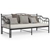 vidaXL Pull-out Sofa Bed Frame without Mattress Black Metal 90x200 cm