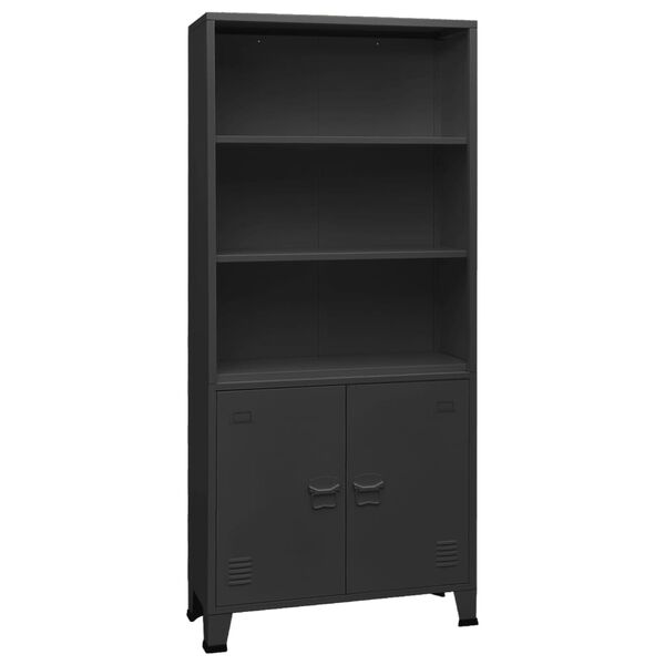 vidaXL Industrial Bookshelf Anthracite 80x32x180 cm Steel