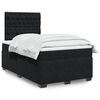 vidaXL Box Spring Bed with Mattress Black 120x190 cm Small Double Velvet