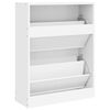 vidaXL White Wooden Shoe Cabinet with 2 Compartments