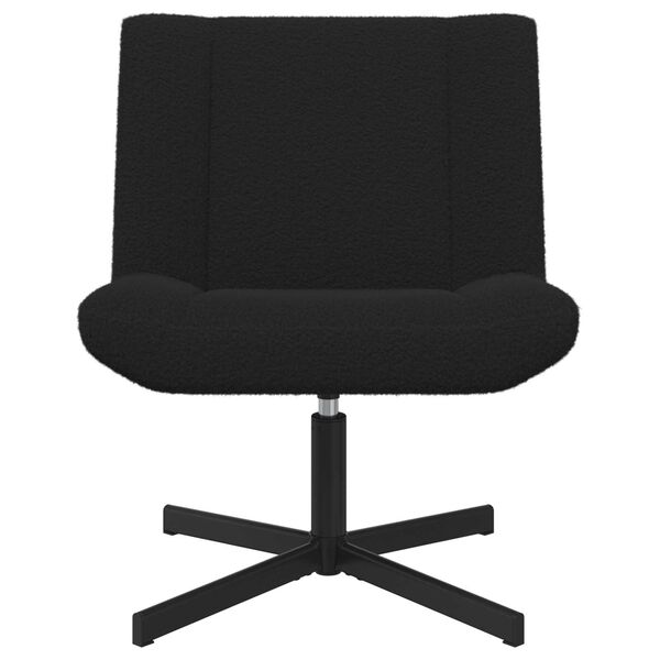 vidaXL Swivel Chair Black 63 x 75 x 76 cm Sheepskin