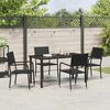 vidaXL Garden Dining Set with Cushion 5 pcs Black Poly Rattan