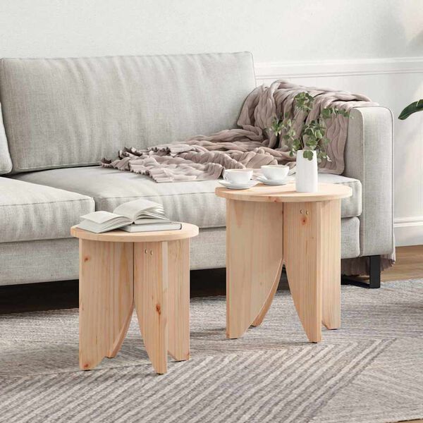 vidaXL Coffee Table 2 pcs Natural