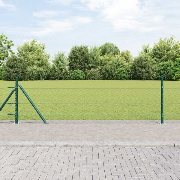 vidaXL Fence Post Green 100 x 0.4 m (36 mm mesh) Steel and PVC