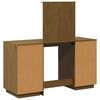 vidaXL Dressing Table Set with a Mirror Honey Brown Solid Wood Pine
