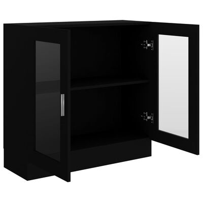 vidaXL Vitrine Cabinet Black 82.5x30.5x80 cm Engineered Wood