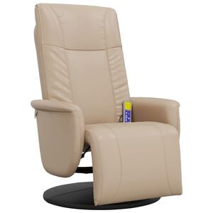 vidaXL Massage Recliner Chair with Footrest Cappuccino Faux Leather