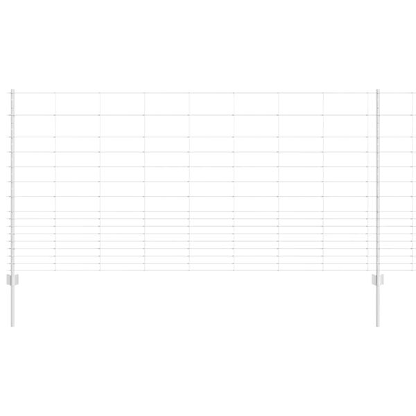 vidaXL Fence with Post Silver 1.2 x 25 m Steel