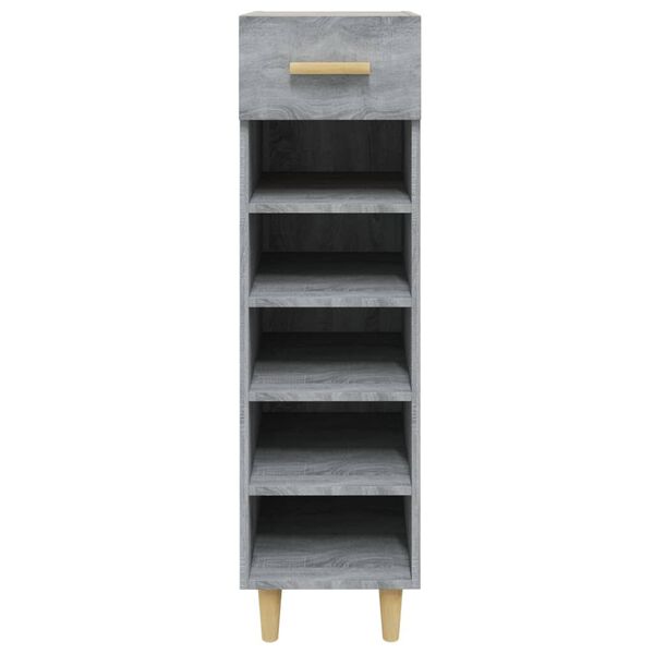 vidaXL Shoe Cabinet Grey Sonoma 30x35x105 cm Engineered Wood