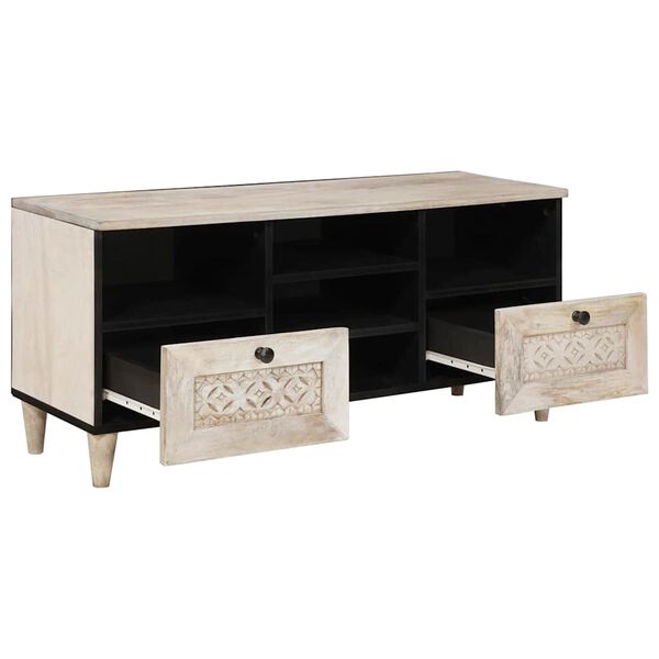 vidaXL TV Units with Drawer White 100 x 33 x 46 cm Engineered wood