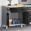 vidaXL Workshop Bench with Drawer Black and Grey 75 x 45 x 85 cm