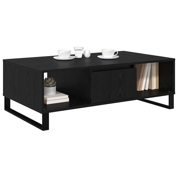 vidaXL Coffee Table Black Oak 104 x 60 x 35 cm Engineered Wood
