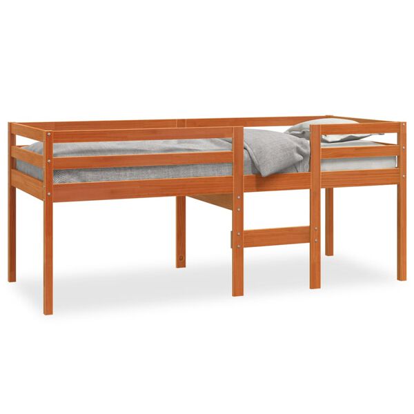 vidaXL High Sleeper Bed without Mattress Wax Brown 90x200 cm Solid Wood