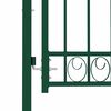 vidaXL Fence Gate with Spikes Steel 100x200 cm Green