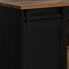 vidaXL Sideboard HALDEN 2 Sliding Doors Black 112x40x80 cm Solid Wood