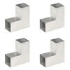 vidaXL Post Connectors 4 pcs L Shape Galvanised Metal 81x81 mm