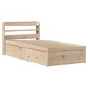 vidaXL Bed Frame with Headboard 90x190 cm Single Solid Wood Pine