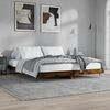 vidaXL Bed Frame without Mattress Smoked Oak 200x200 cm Engineered Wood