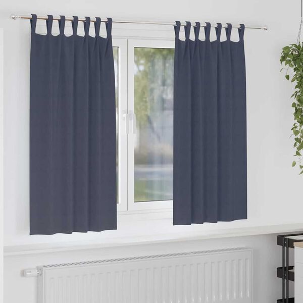 vidaXL Blackout Curtains with Rings 2 pcs Anthracite 175 x 140 cm