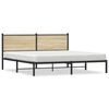 vidaXL Metal Bed Frame without Mattress Sonoma Oak 160x200 cm