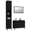 vidaXL 3 Piece Bathroom Furniture Set Black Engineered Wood