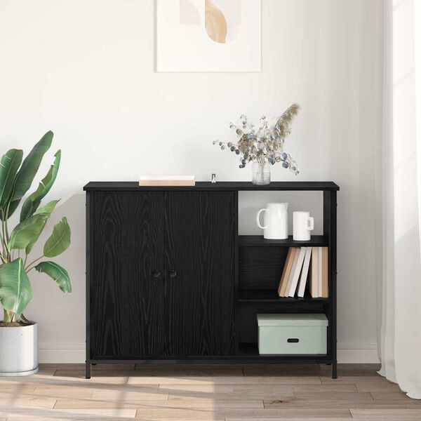 vidaXL Sideboard Black Oak 100 x 33 x 75 cm Engineered Wood