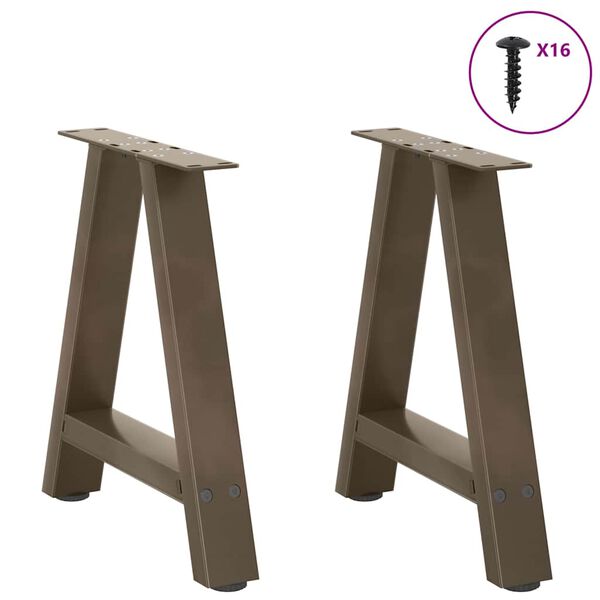 vidaXL Coffee Table Legs A-Shaped 2 pcs 38x(42-43) cm Steel