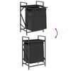 vidaXL Laundry Basket 1 Compartment with Shelf Black Oak
