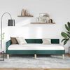 vidaXL Corner Bed Frame with Headboard Dark Green 80 x 200 cm Fabric