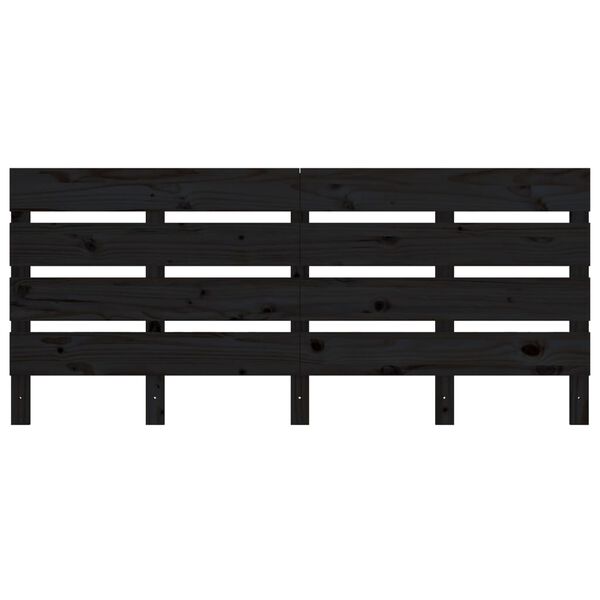 vidaXL Headboard Black 180x3x80 cm Solid Wood Pine