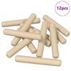 vidaXL Wooden Dowels 12 pcs Brown &Oslash;8 x 50 mm Solid wood