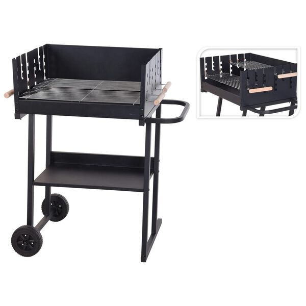 ProGarden Charcoal Barbecue Rectangle Black
