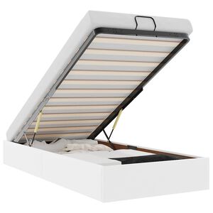 vidaXL Ottoman Bed Frame without Mattress White Single Faux Leather