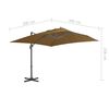 vidaXL Garden Parasol with Portable Base Taupe