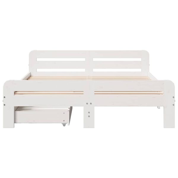 vidaXL Bed frame without Mattress White 140x200 cm Solid Wood Pine
