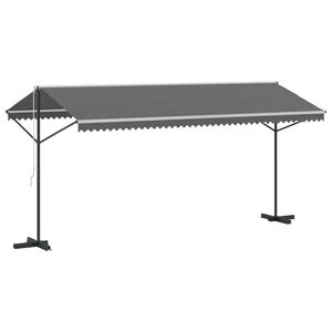 vidaXL Free Standing Awning Grey 5 x 3 m Polyester