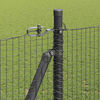 vidaXL Fence Post Grey 25 x 1.4 m (19 x 19 mm mesh) Steel and PVC