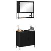 vidaXL Bathroom Furniture Set with Shelf 2 pcs Black Engineered wood