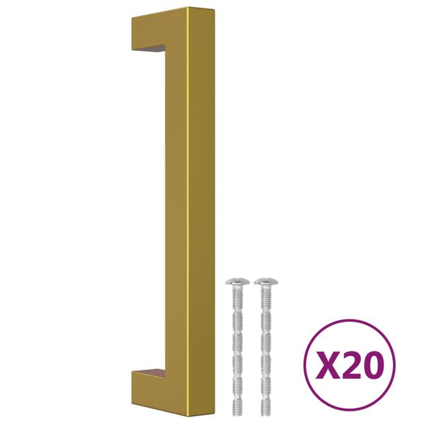 vidaXL Cabinet Handles 20 pcs Gold 128 mm Stainless Steel