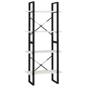 vidaXL 4-Tier Book Cabinet White 60x30x140 cm Solid Pine Wood