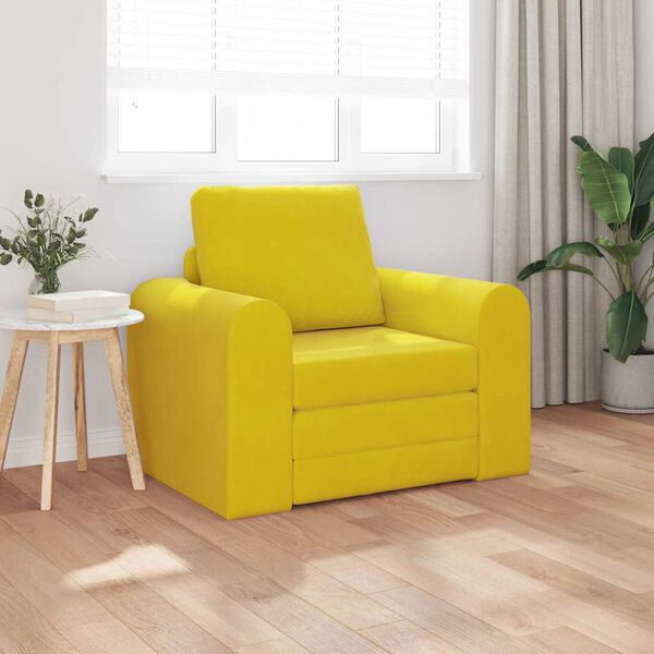 vidaXL Sofa Bed Yellow 98 x 71 x 83 cm Velvet