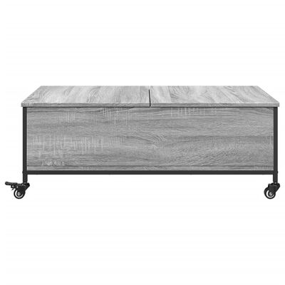 vidaXL Coffee Table with Wheels Black 91x55x34 cm Engineered Wood