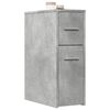 vidaXL Narrow Bathroom Cupboard with Wheels Concrete Grey Engineered Wood