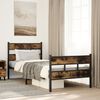 vidaXL Metal Bed Frame without Mattress Smoked Oak 80x200 cm