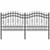 vidaXL Garden Fence Kampen with Spear Top Black 240x100 cm Steel