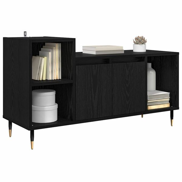 vidaXL TV Cabinet Black Oak 100 x 35 x 55 cm Engineered Wood