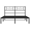 vidaXL Metal Bed Frame without Mattress with Headboard Black 120x200cm