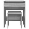 vidaXL Dressing Table and Stool Grey Sonoma 60x40x113.5 cm