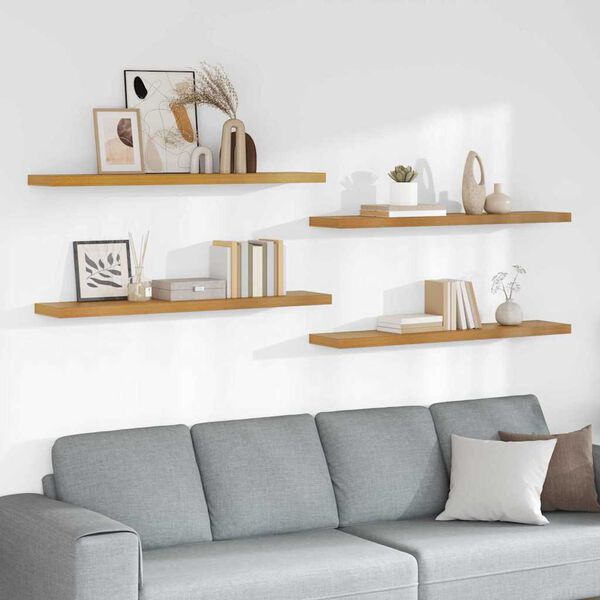 vidaXL Wall Shelf 4 pcs Beige 120 x 23.5 x 4 cm Engineered Wood